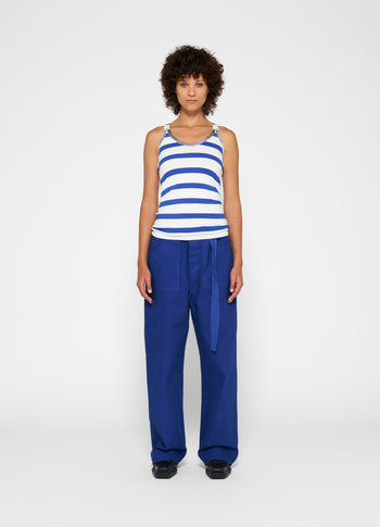 wrapper stripes foil | ecru/electric blue