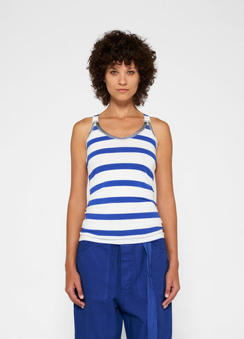 wrapper stripes foil | ecru/electric blue