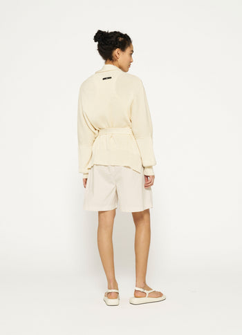 cotton knit cardigan | light safari