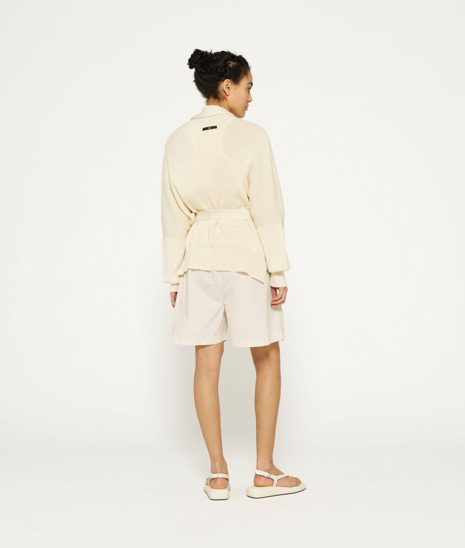 cotton knit cardigan | light safari