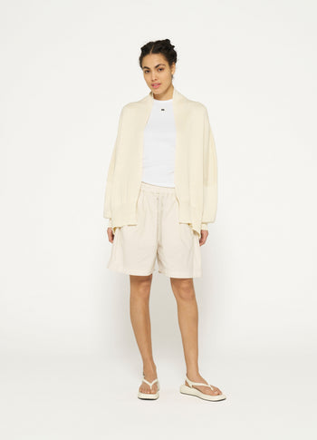 cotton knit cardigan | light safari