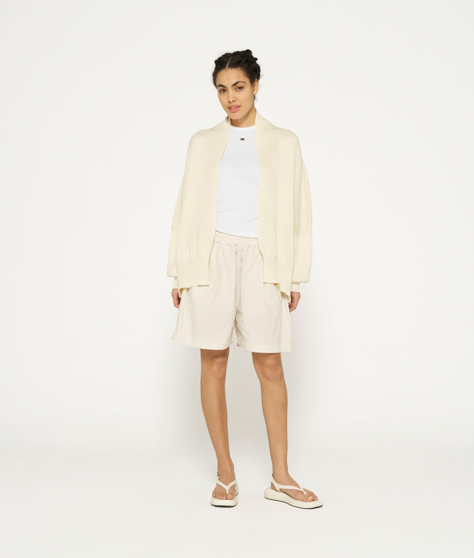 cotton knit cardigan | light safari