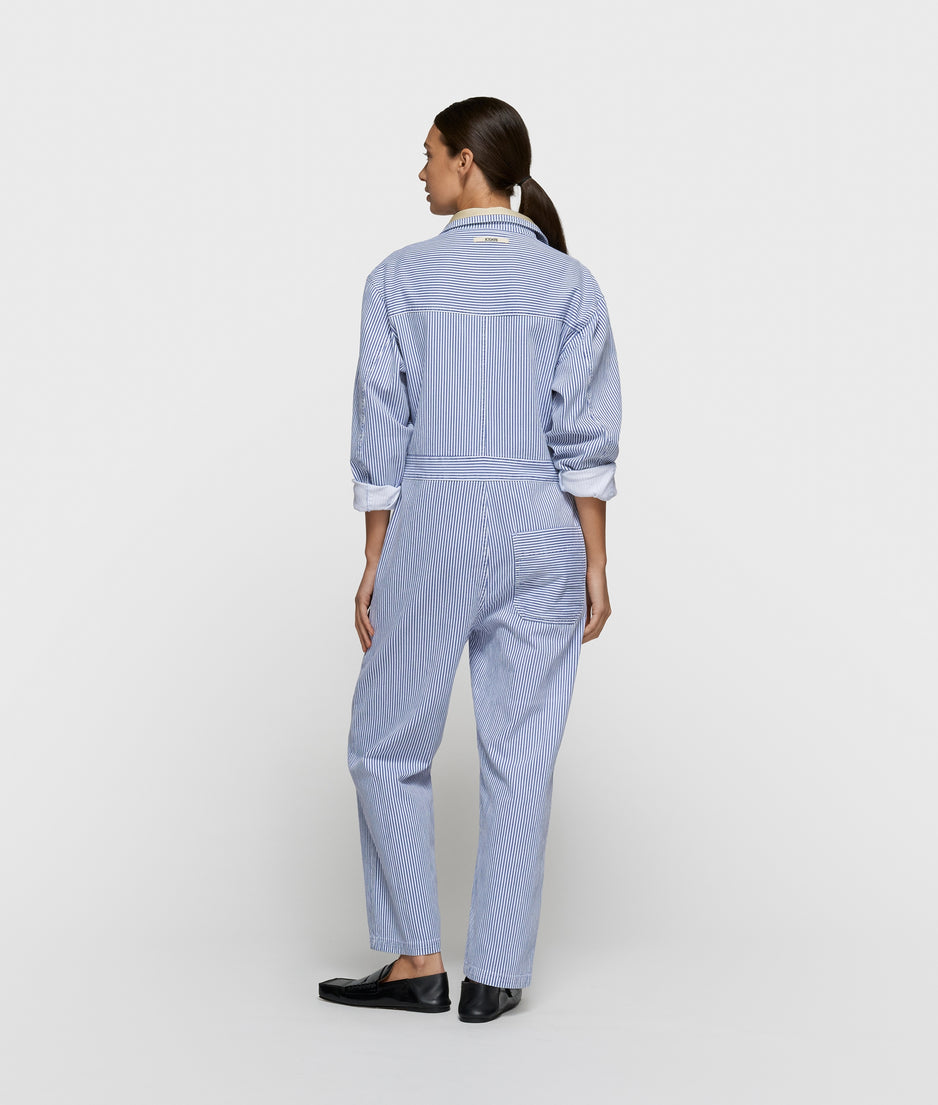 boiler jumpsuit stripes | white/blue