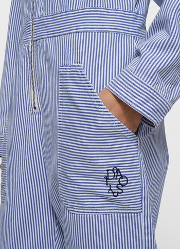 boiler jumpsuit stripes | white/blue