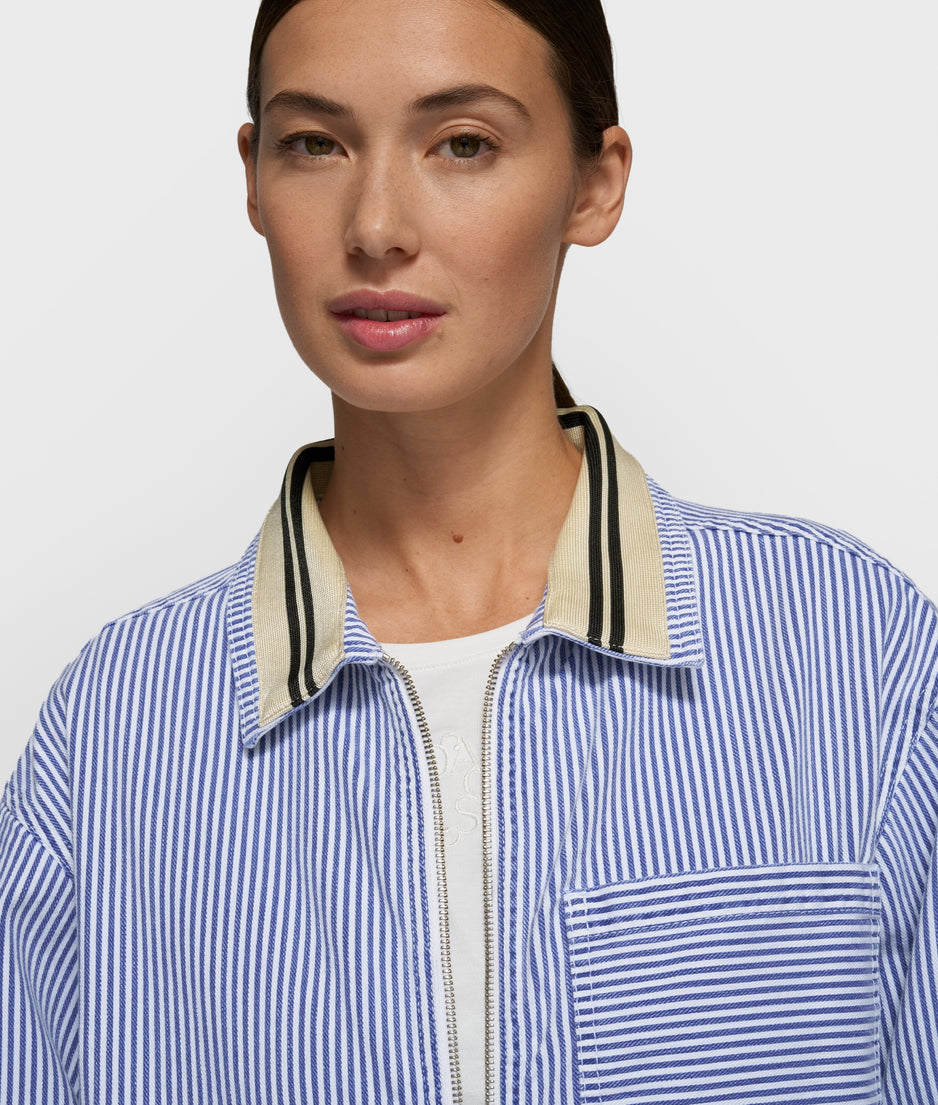 boiler jumpsuit stripes | white/blue