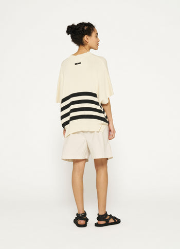 sleeveless sweater knit stripes | light safari