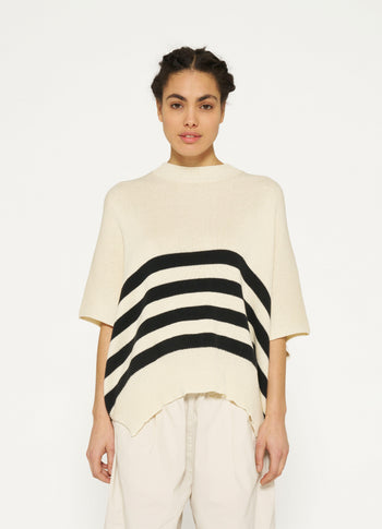 sleeveless sweater knit stripes | light safari