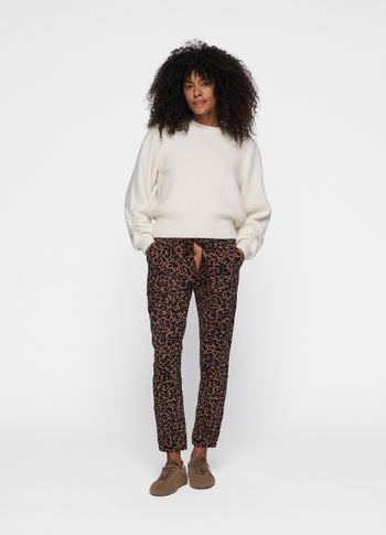 puffed sleeves knit sweater | ecru
