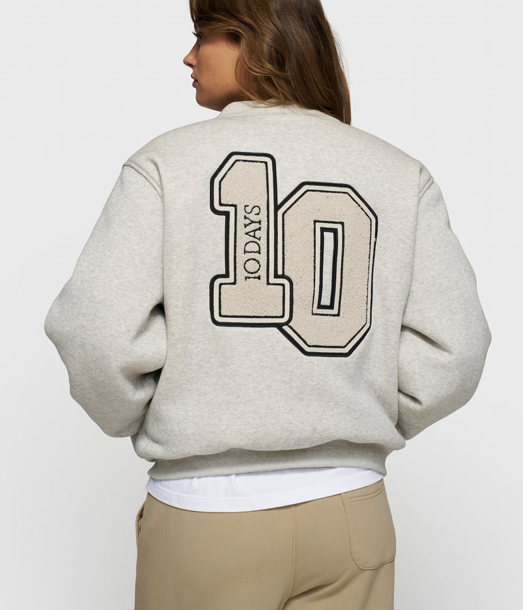 baseball bomber jacket 10 | white grey melee