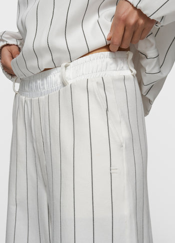 balloon blouse pinstripe | ecru