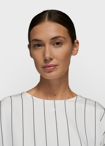 balloon blouse pinstripe | ecru