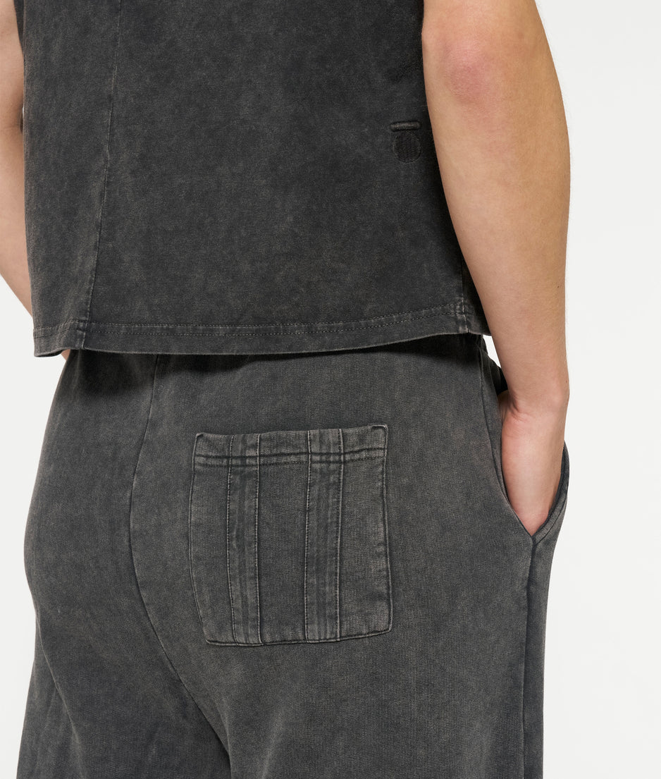 washed wide leg jogger | ash grey