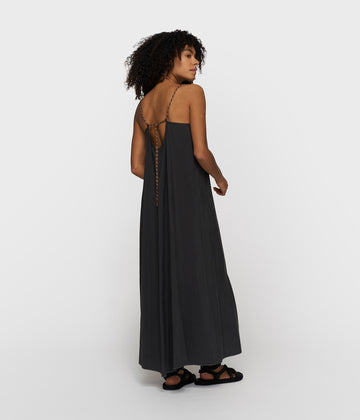 strappy dress modal | black