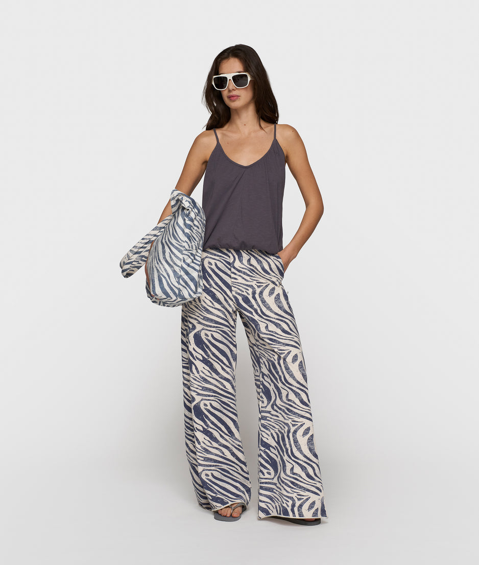 top gathered neck | steel blue