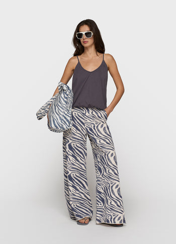 wide jogger zebra | light vanilla