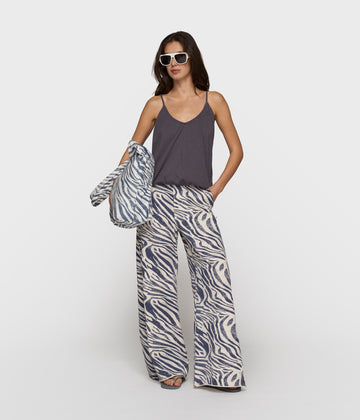 wide jogger zebra | light vanilla