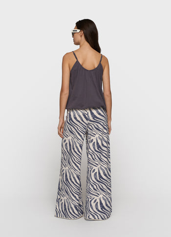 wide jogger zebra | light vanilla