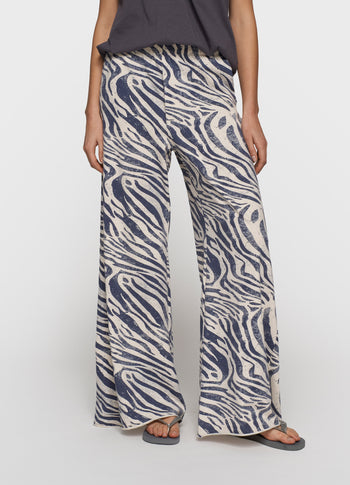 wide jogger zebra | light vanilla