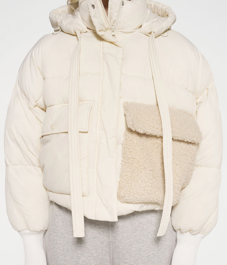 short puffer jacket | light natural
