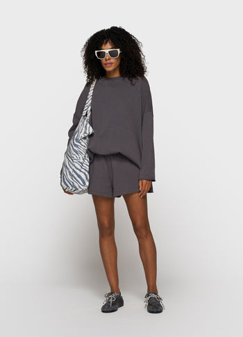 beach sweater slub fleece | steel blue