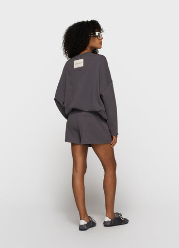 shorts slub fleece | steel blue