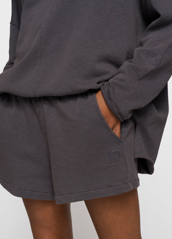beach sweater slub fleece | steel blue