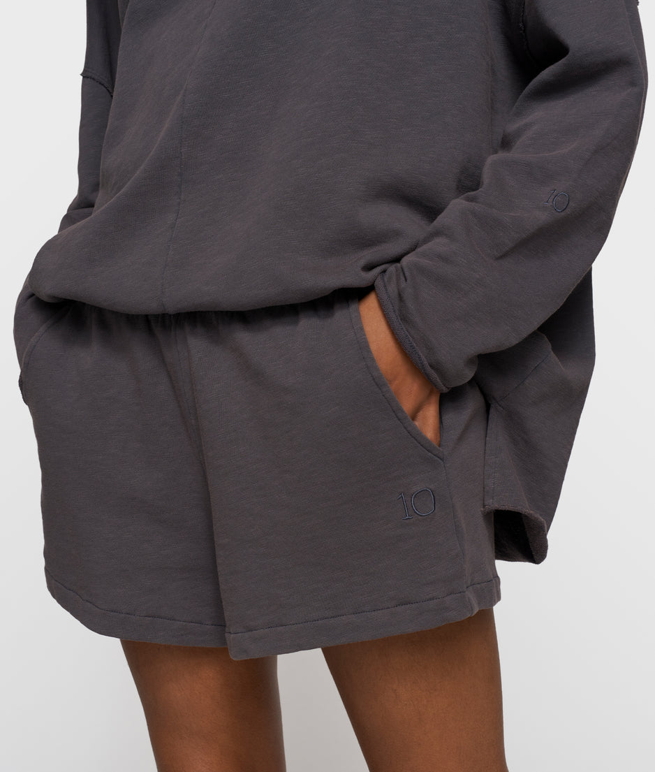 beach sweater slub fleece | steel blue