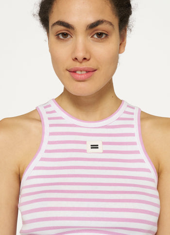 tank top rib stripes | ecru/violet