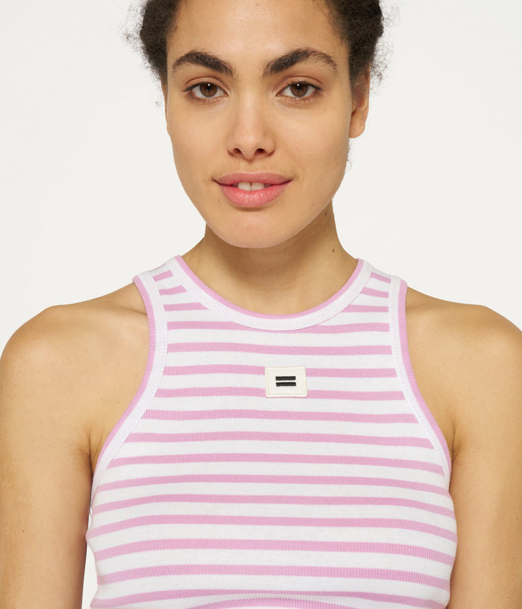 tank top rib stripes | ecru/violet