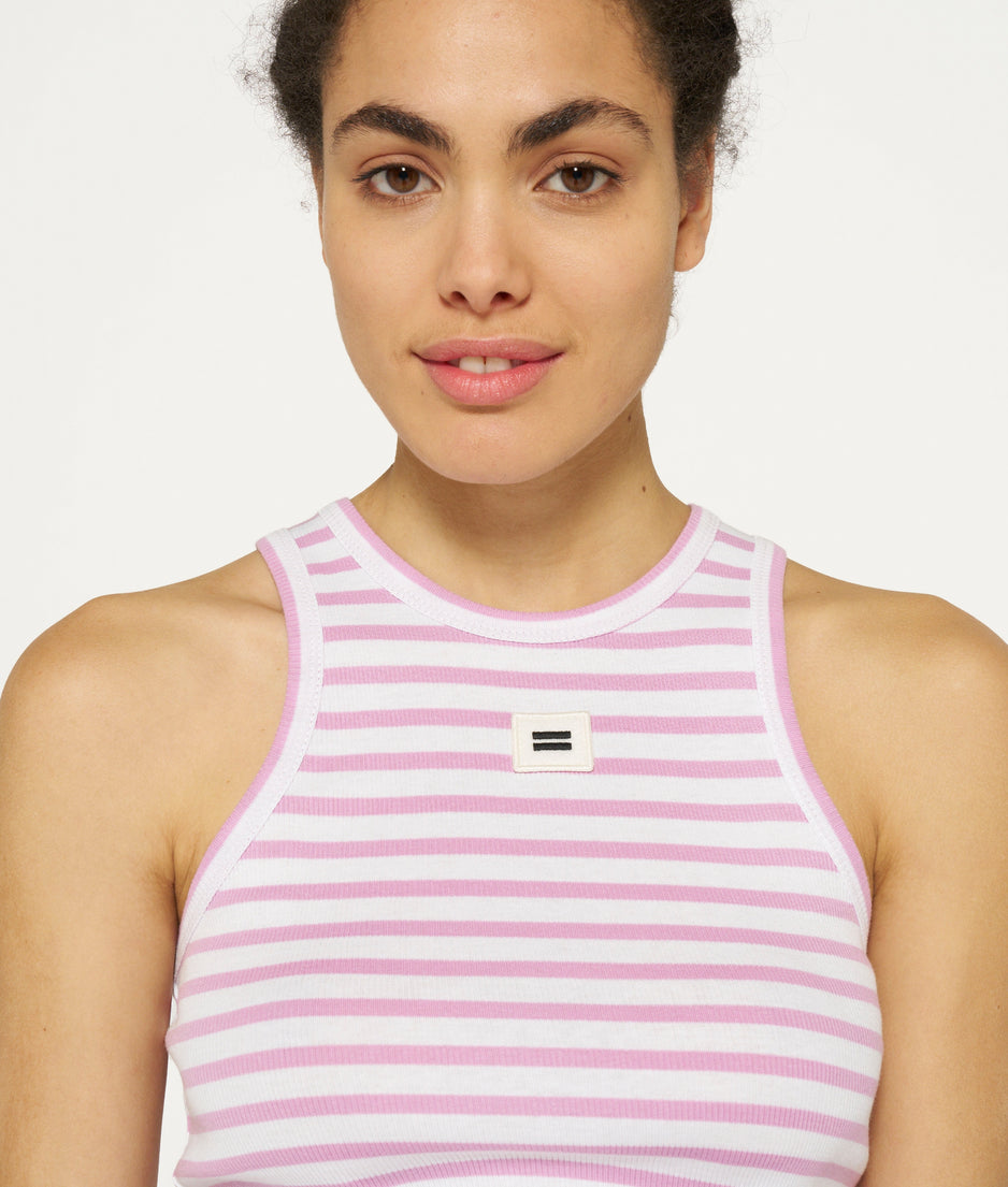 tank top rib stripes | ecru/violet