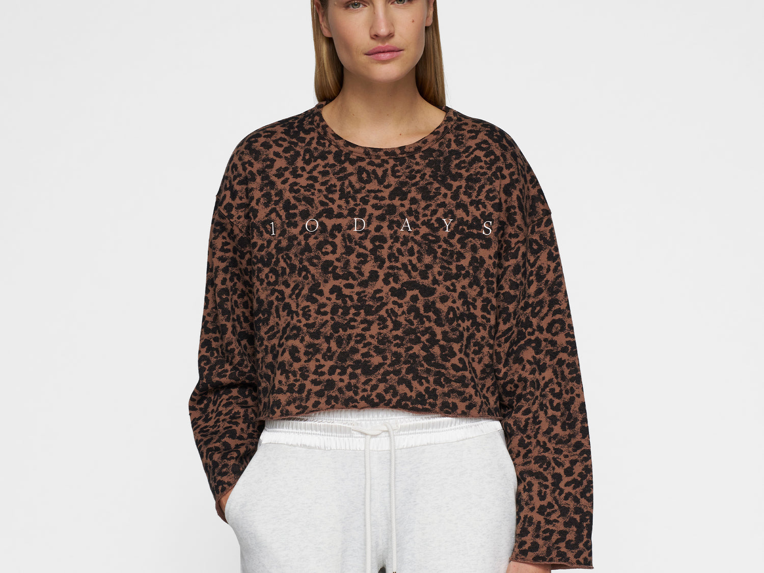 cropped sweater leopard | dark fudge