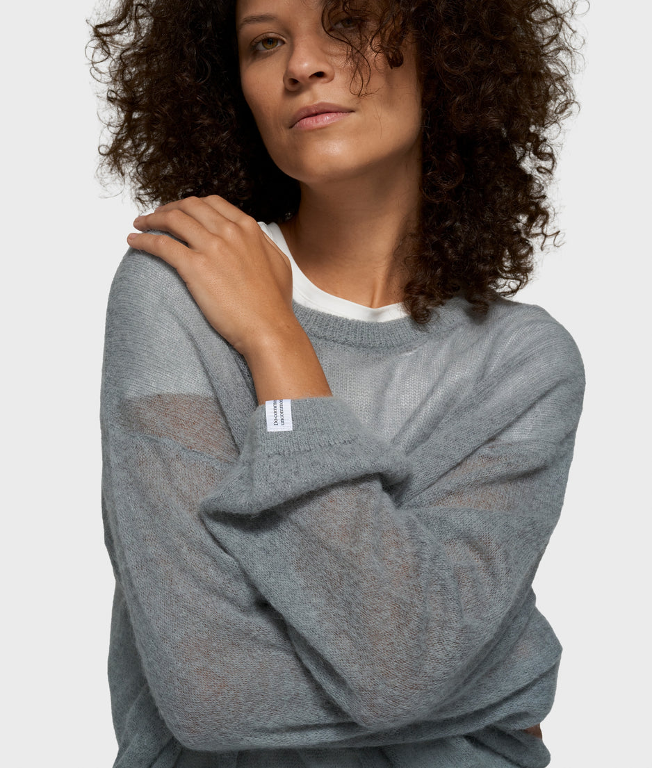 thin knit sweater | light graphite