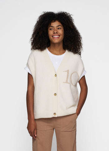 knit gilet | ecru