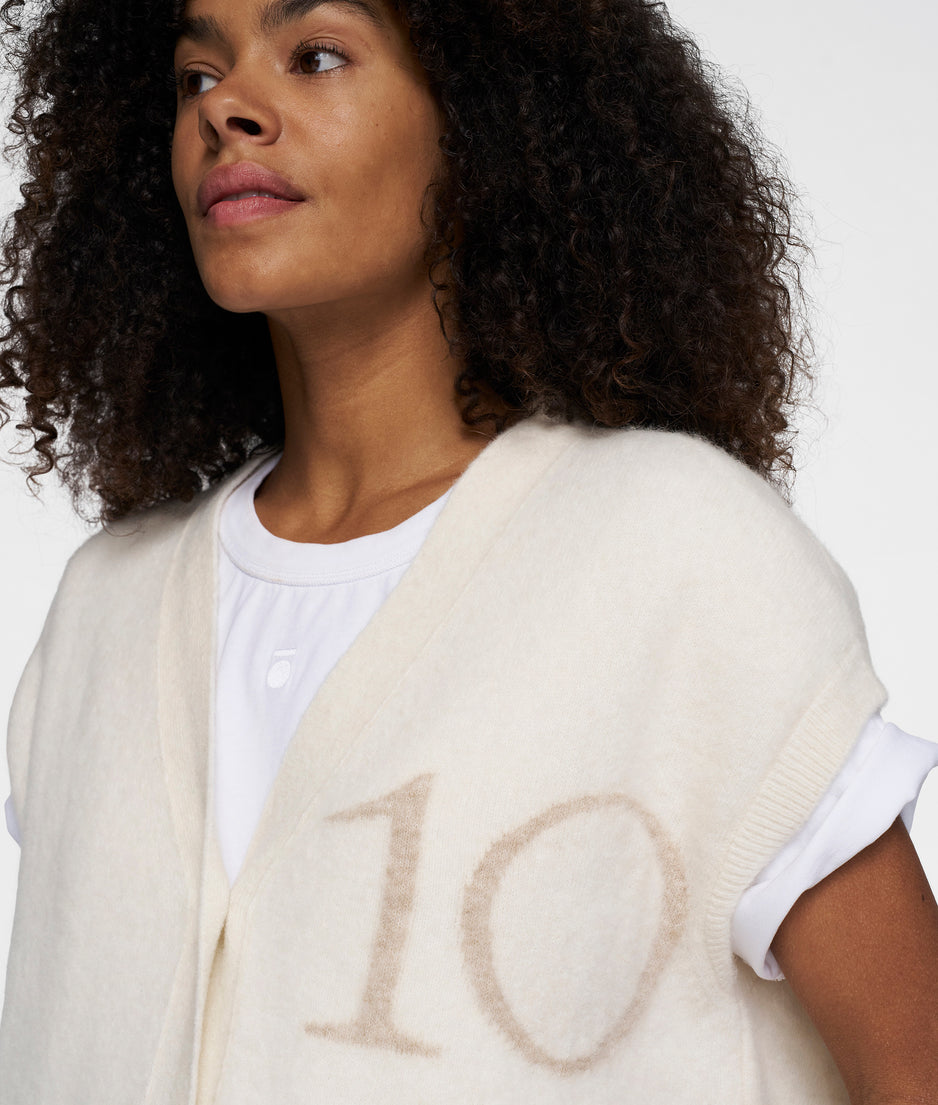 knit gilet | ecru