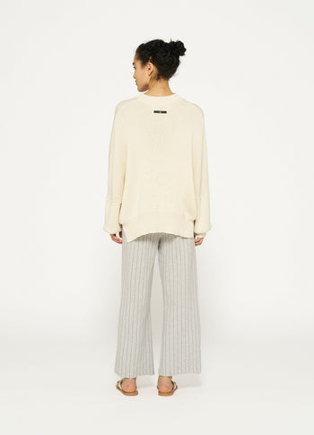 oversized cotton knit sweater | light safari