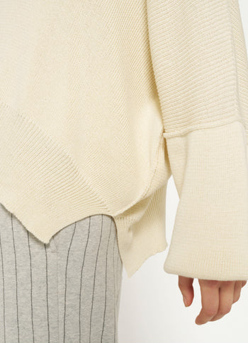 oversized cotton knit sweater | light safari