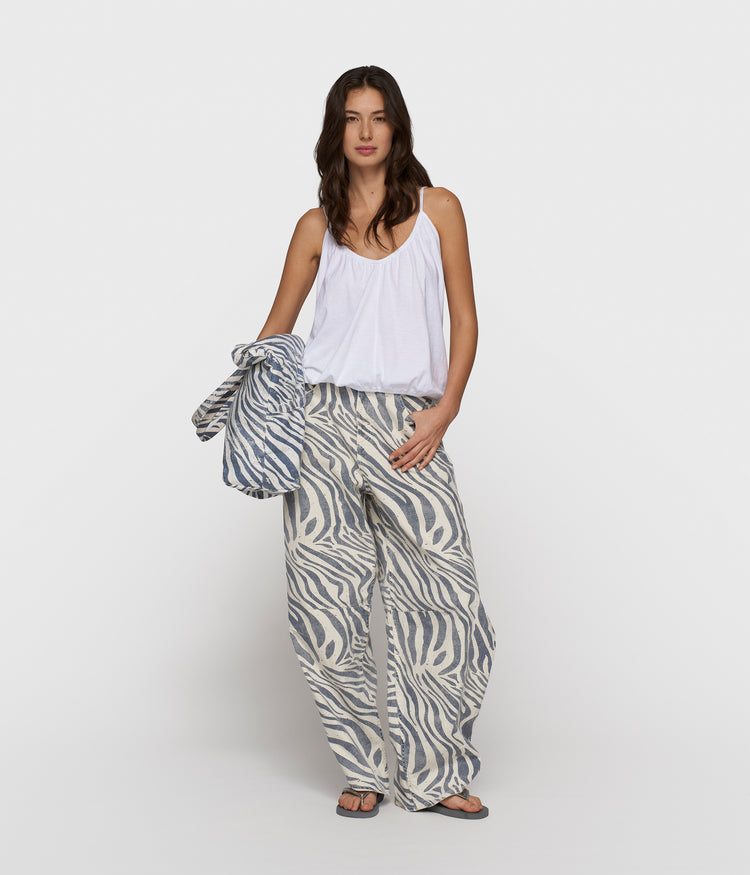 western pants zebra | light vanilla