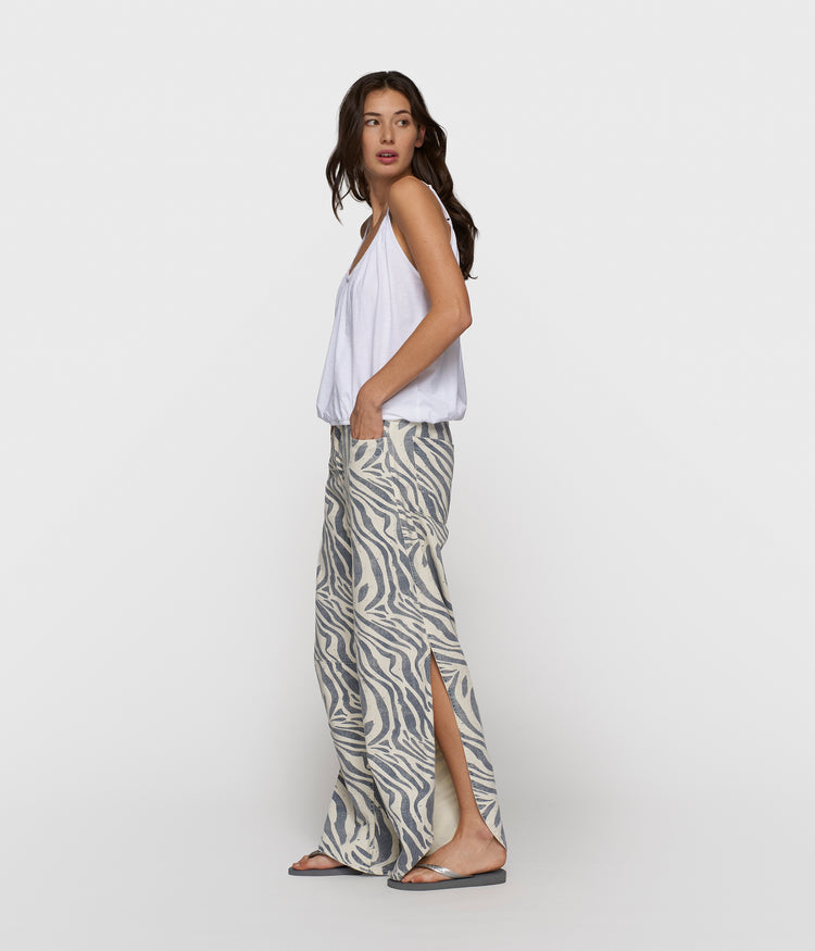 western pants zebra | light vanilla