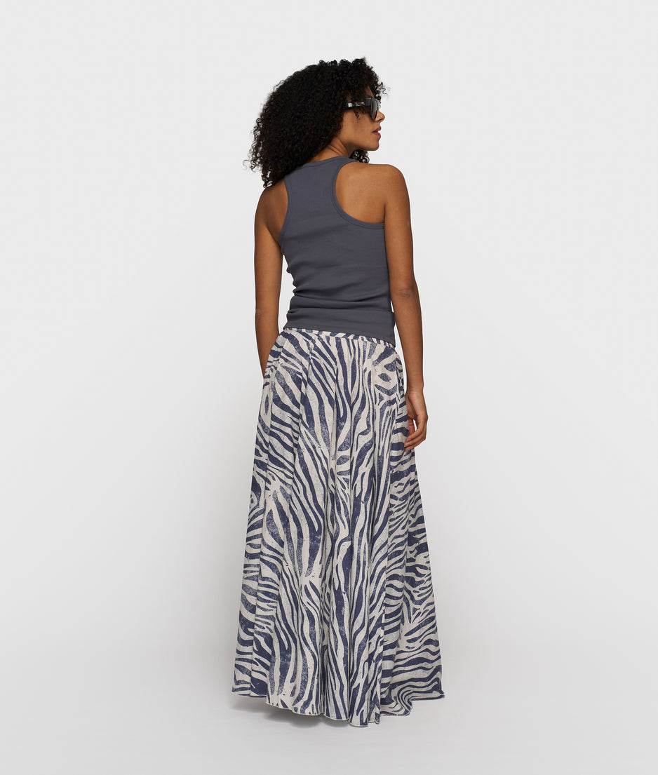 wide skirt zebra voile | light vanilla