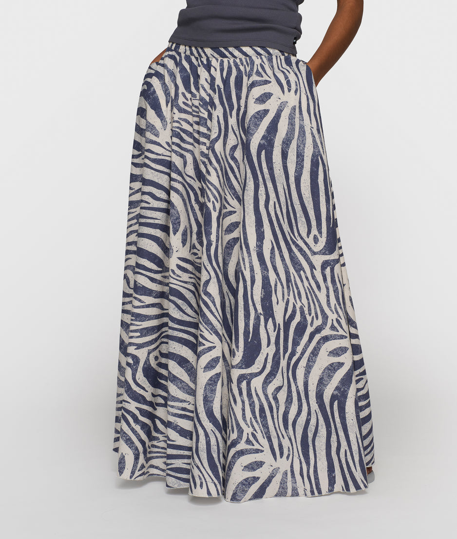 wide skirt zebra voile | light vanilla