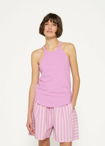 racer top linen cotton | violet