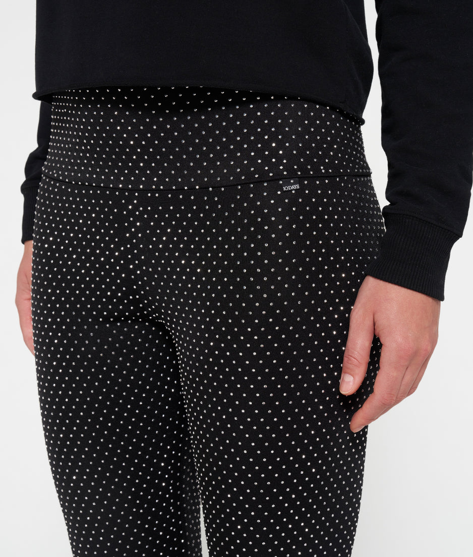 strass leggings | black