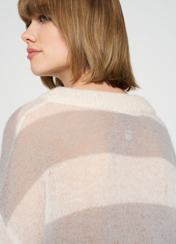 sweater knit stripe | ecru/cloudy