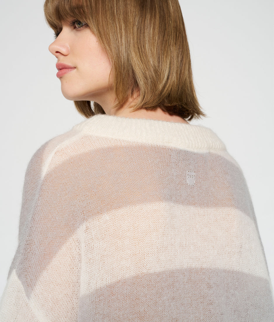sweater knit stripe | ecru/cloudy