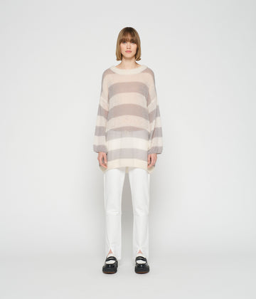 sweater knit stripe | ecru/cloudy