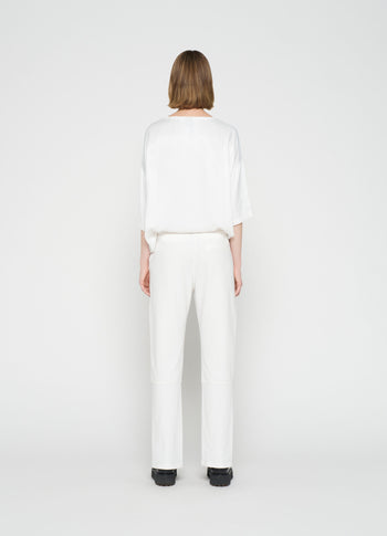 cropped jogger flare | ecru
