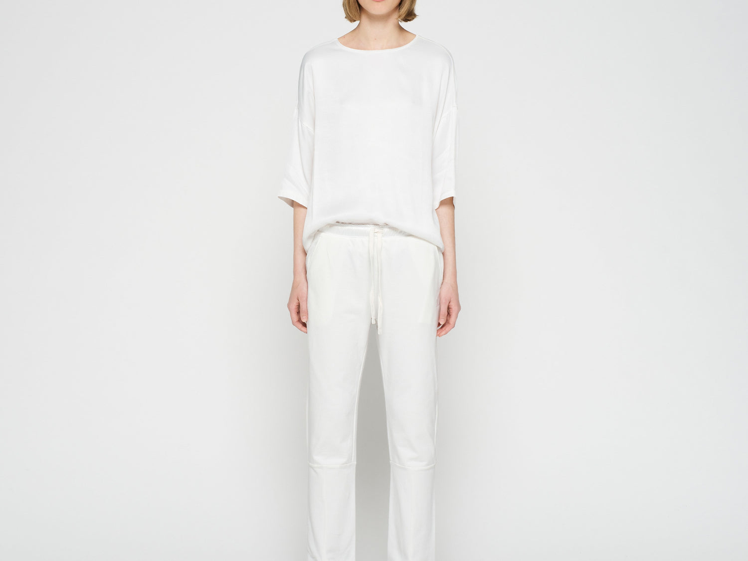 satin blouse | ecru