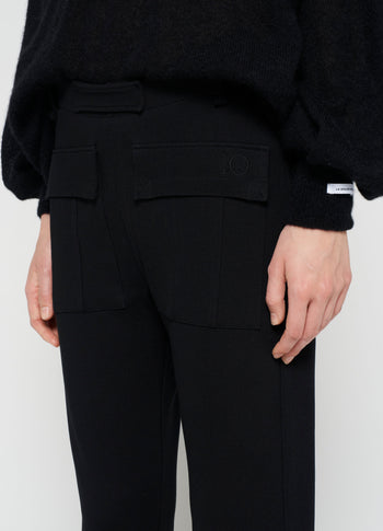fitted punto pants | black