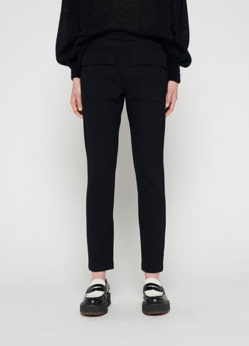 fitted punto pants | black