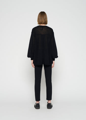fitted punto pants | black